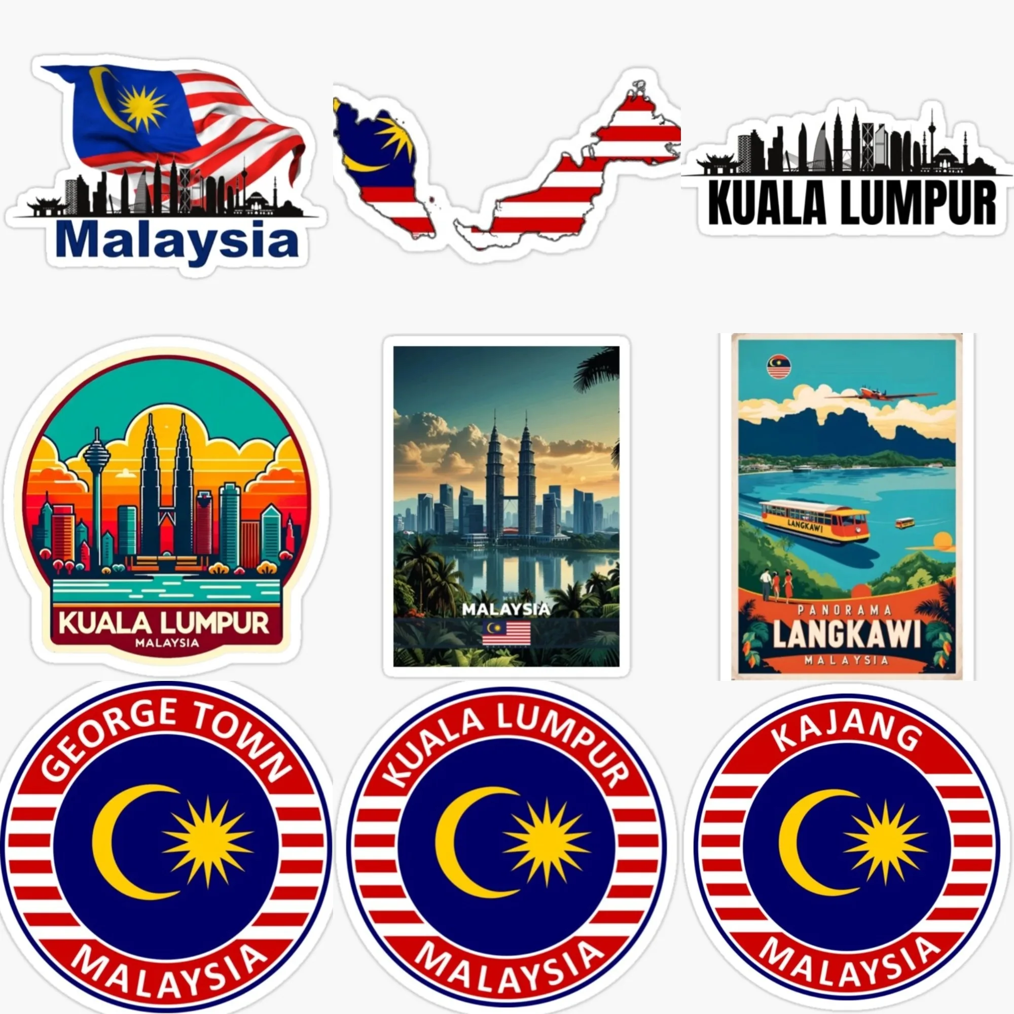 Car Accessories Malaysia - Stiker PVC Kreatif Pemandangan Lambang Peta