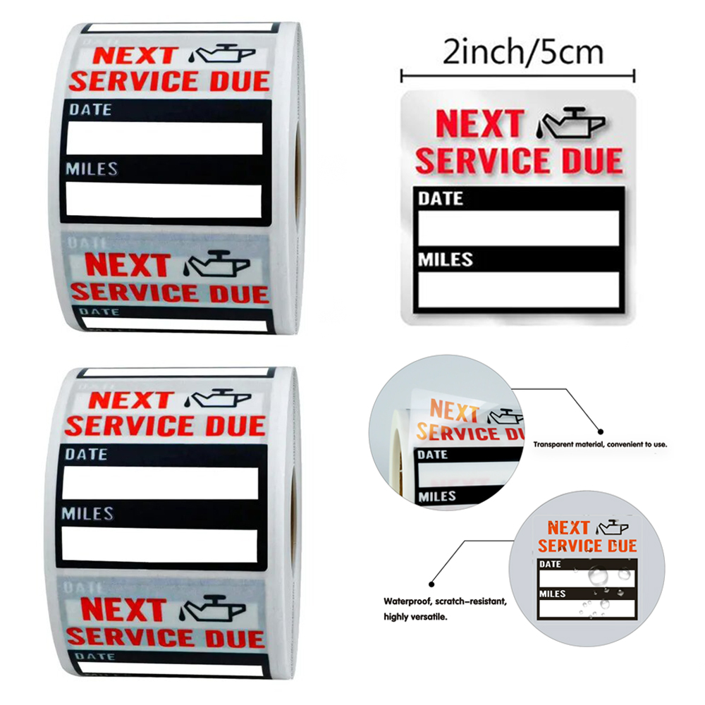Car Accessories Window - 200-500Pcs Stiker Pengingat Ganti Oli Mobil