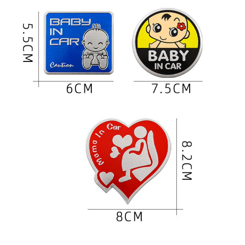 Stiker Mobil Peringatan Logam  - Car Accessories For Baby ulasan dan harga