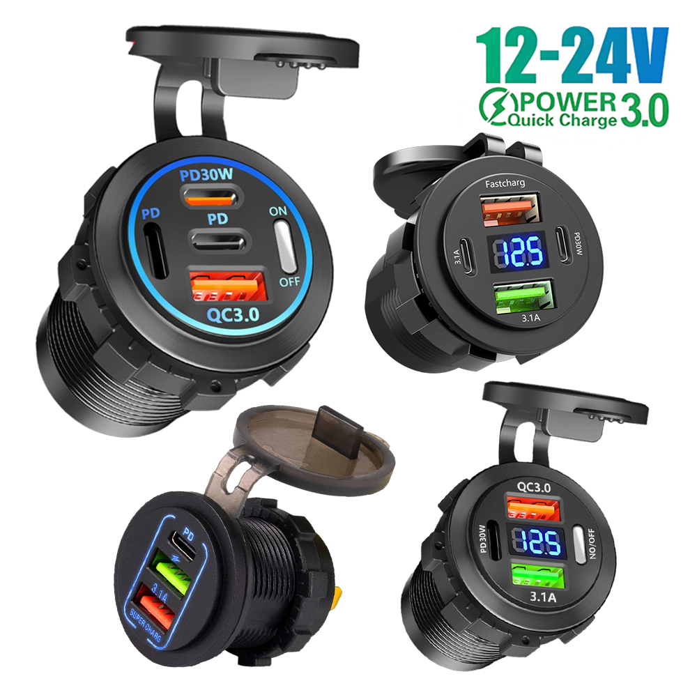 12V QC3.0 USB-C Soket Outlet P - Car Accessories Qc ulasan dan harga