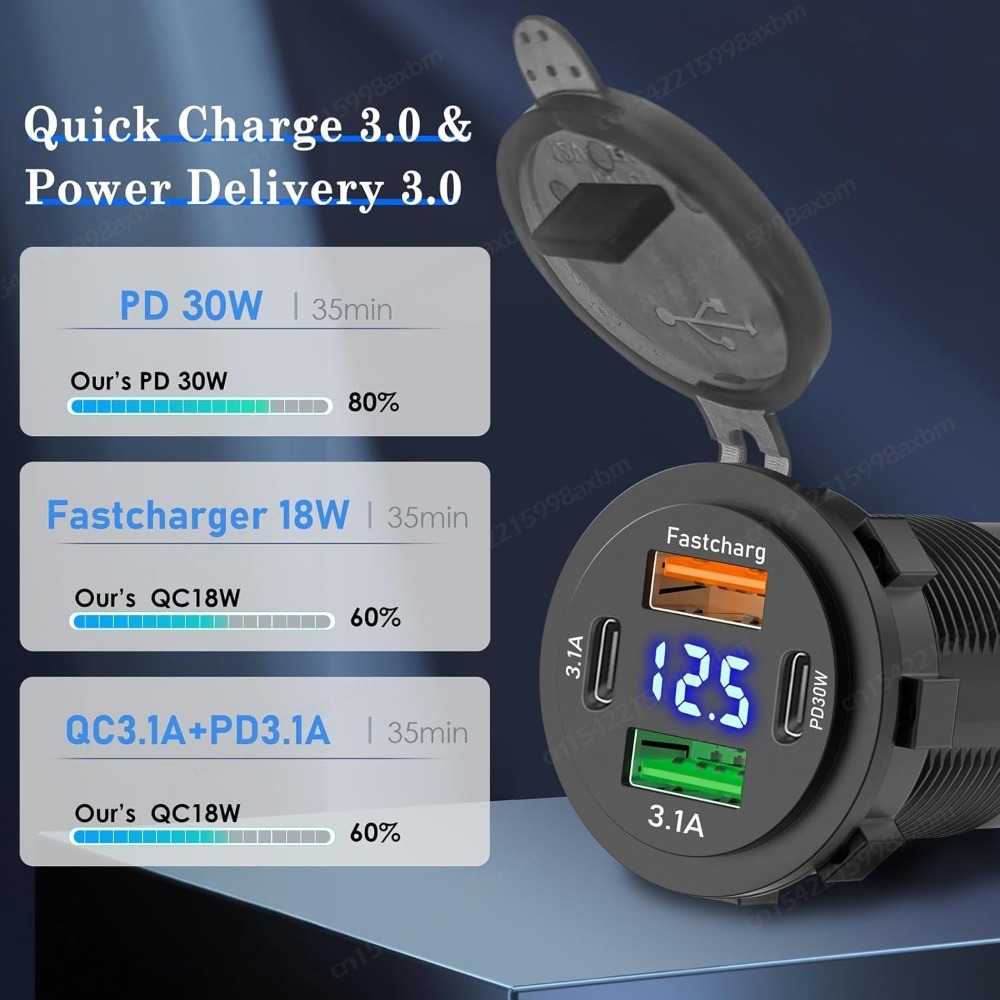 12V QC3.0 USB-C Soket Outlet P - Car Accessories Qc ulasan dan harga
