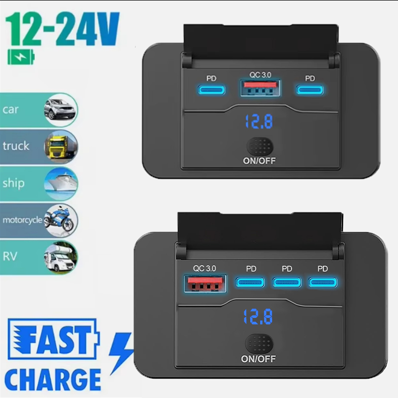 Tiga Pengisi Daya Mobil USB PD - Car Accessories Qc ulasan dan harga